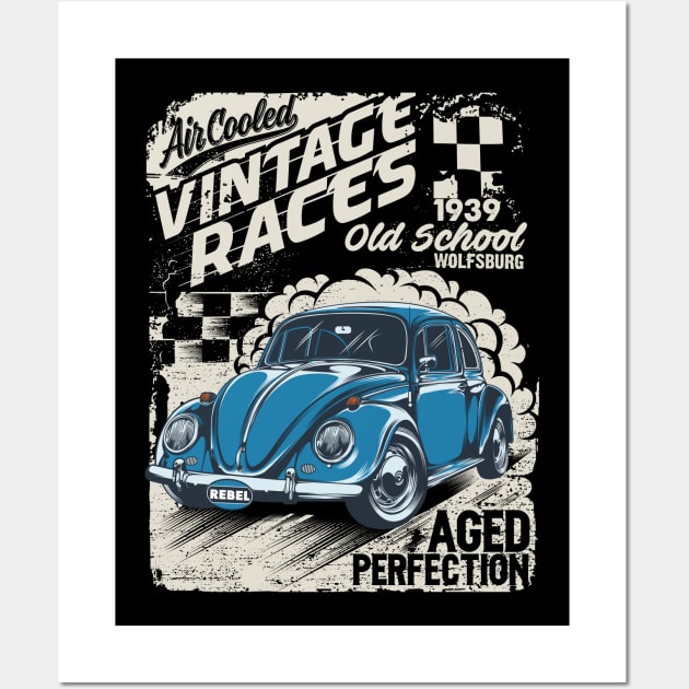 Vintage races old school Wall Art by Teefold